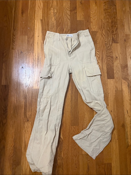 Zara Pants - Zara Women Cargo Pants in Beige